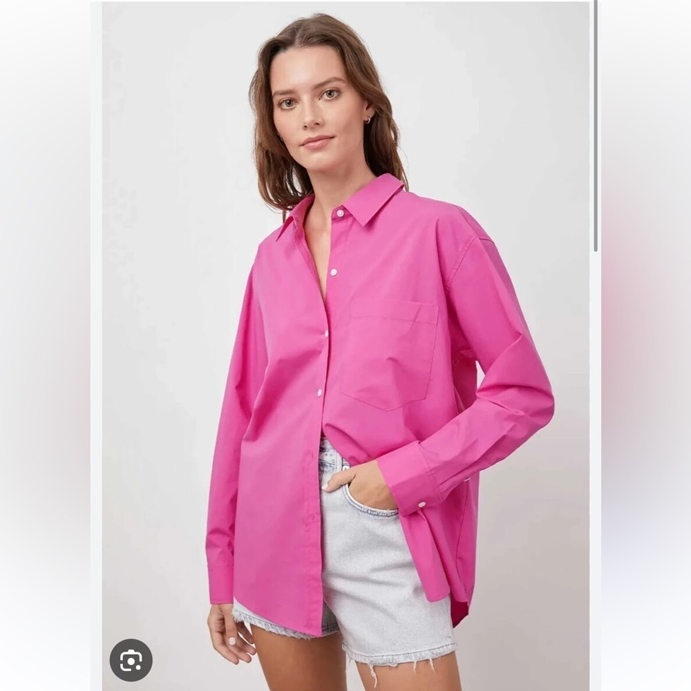 Rails Arlo Button Down Blouse Azalea New with Tag… - image 2